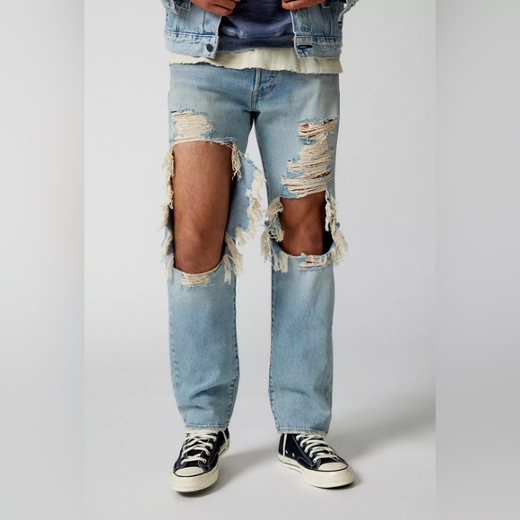 Levi’s 501 ’93 Destructed Straight Leg Jean 82943226 Vintage Denim New W Tags 31 - Picture 2 of 7